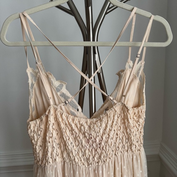 NWT Umgee Ivory Cream Lace Tulle Maxi Vintage Bridal Beach Dress Medium - Picture 9 of 12